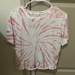 hollister pink and white tie dye shirt! in a size S